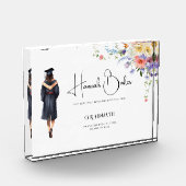 Bloc Photo Monogramme mou Graduation florale (Gauche)