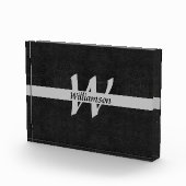 Bloc Photo Monogramme Noir et gris Nom Initiales Cadeau de bu (Droite)