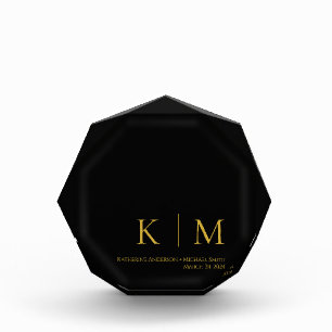 Bloc Photo Monogramme noir et or -Mariage Keepsaké-