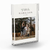 Bloc Photo Monogramme personnalisé rustique (Gauche)