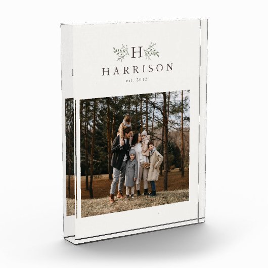 Bloc Photo Monogramme personnalisé rustique (Gauche)