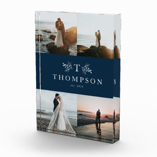 Bloc Photo Monographie rustique marine bleu collage marié (Droite)