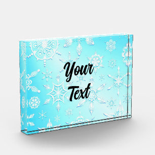 Bloc Photo Motif Crystal Snowflakes