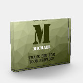 Bloc Photo Motif de maille géométrique vert clair de l'armée (Gauche)