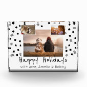 Bloc Photo Motif noir et blanc Joyeuses fêtes Custom 3 (Devant)