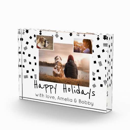 Bloc Photo Motif noir et blanc Joyeuses fêtes Custom 3 (Droite)