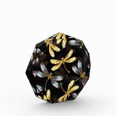 Bloc Photo Motif sans couture avec libellules d'or (Gauche)