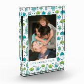 Bloc Photo Motif succulent d'aquarelle verte et bleue (Gauche)