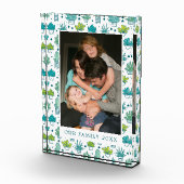 Bloc Photo Motif succulent d'aquarelle verte et bleue (Droite)