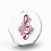 Bloc Photo Musical treble clef notes with sakura flowers (Gauche)