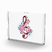 Bloc Photo Musical treble clef notes with sakura flowers (Droite)