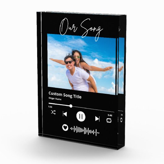 Bloc Photo Musique de Mariage Code Scannable Notre Chanson (Droite)