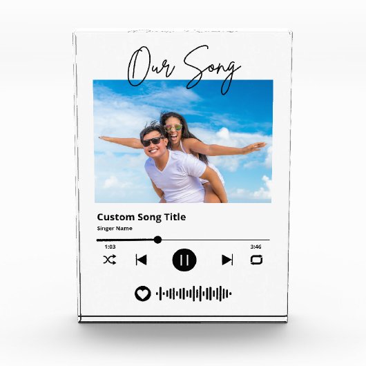 Bloc Photo Musique de Mariage Notre Chanson Code Scannable Ac (Devant)