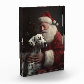 Bloc Photo Noël festif Dalmatien avec le Père Noël (Gauche)