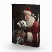 Bloc Photo Noël festif Dalmatien avec le Père Noël (Droite)