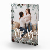 Bloc Photo Noël rustique avec joyeux script et nom (Droite)