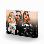 Bloc Photo Noir meilleurs amis script 4 photos grille de coll (Droite)