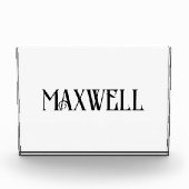 Bloc Photo Nom de famille noir gras et élégant (Devant)