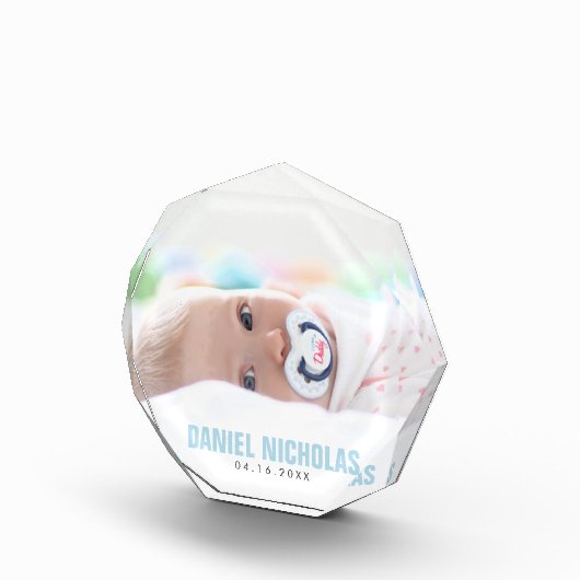 Bloc Photo Nom du bébé bleu (Droite)