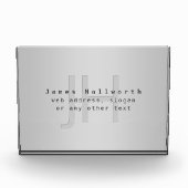 Bloc Photo Nom et Slogan modifiable moderne | Gradient gris (Devant)