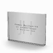 Bloc Photo Nom et Slogan modifiable moderne | Gradient gris (Droite)