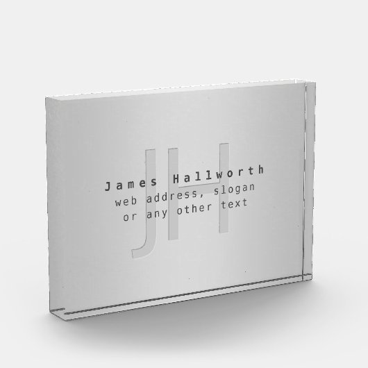 Bloc Photo Nom et Slogan modifiable moderne | Gradient gris (Gauche)