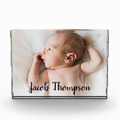 Bloc Photo Nom moderne Script Baby Boy Photo (Devant)