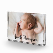 Bloc Photo Nom moderne Script Baby Boy Photo (Droite)