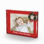 Bloc Photo Nom personnalisé de Noël du bébé avec année (Droite)
