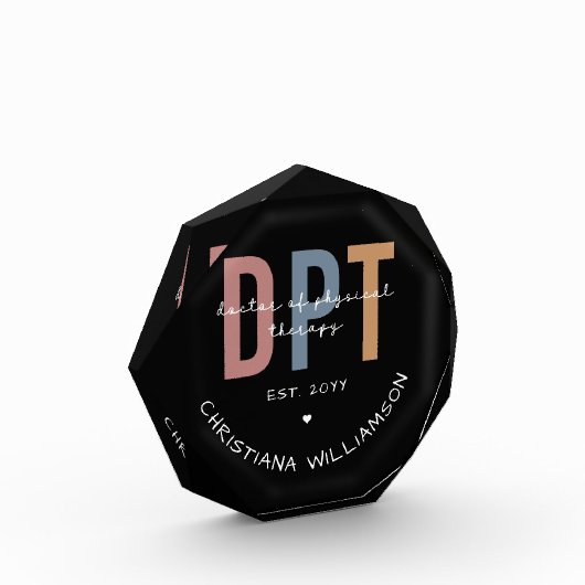 Bloc Photo Nom personnalisé DPT Doctor of Physical Therapy (Gauche)