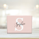 Bloc Photo Nom personnalisé moderne Monogram Pastel Rose<br><div class="desc">Nom personnalisé moderne Monogram Pastel Rose</div>