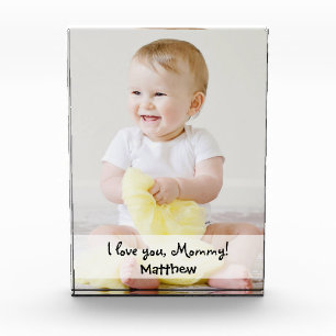 Bloc Photo Nom photo personnalisé Je t'aime maman