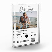 Bloc Photo Notre Chanson Mariage Music Scannable QR Code Acry (Gauche)