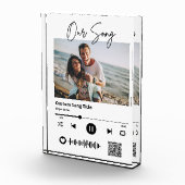 Bloc Photo Notre Chanson Mariage Music Scannable QR Code Acry (Droite)