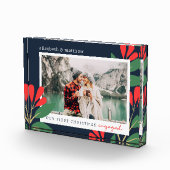 Bloc Photo Notre premier Noël a engagé le feuillage moderne (Droite)