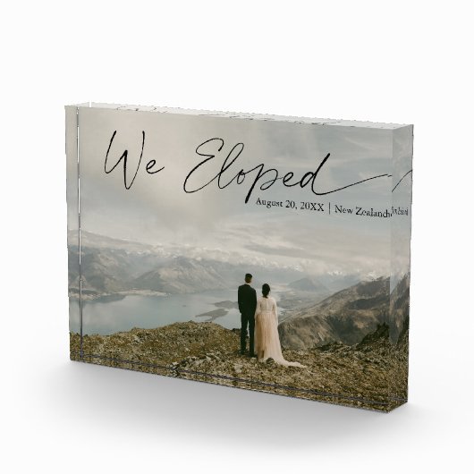 Bloc Photo Nous avons élopé la calligraphie mariage Faire-par (Droite)