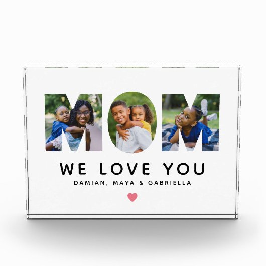 Bloc Photo Nous t'aimons Maman Collage personnalisé (Devant)