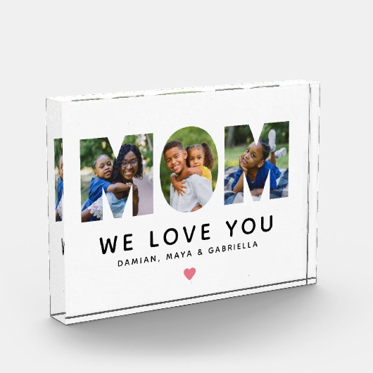 Bloc Photo Nous t'aimons Maman Collage personnalisé (Gauche)