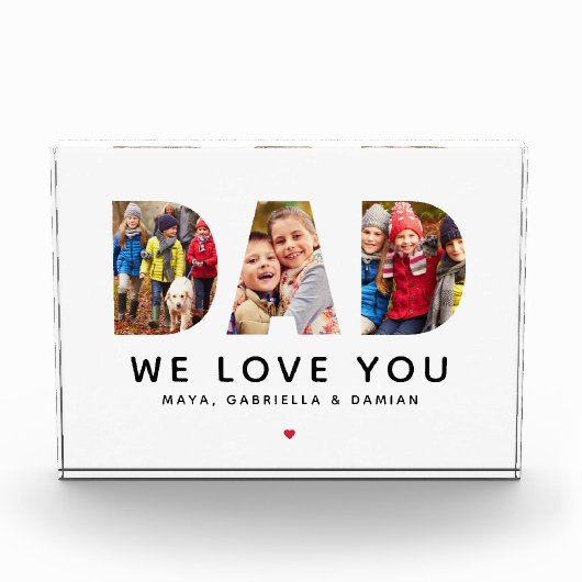 Bloc Photo Nous t'aimons Papa Collage personnalisé (Devant)