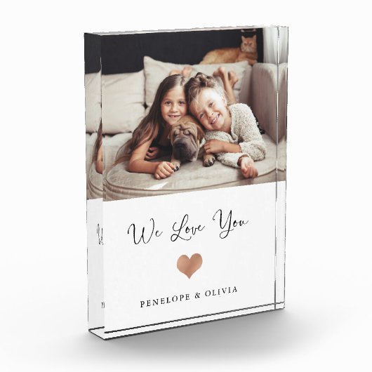 Bloc Photo Nous t'aimons| Script et coeur (Gauche)