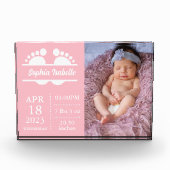 Bloc Photo Nouveau bébé Faire-part fille naissance Stat Bloc  (Devant)