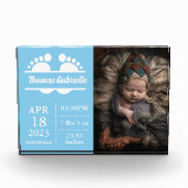 Bloc Photo Nouveau bébé garçon bleu natalité Statistiques Kee (Devant)