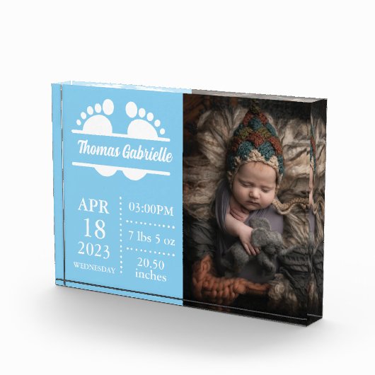 Bloc Photo Nouveau bébé garçon bleu natalité Statistiques Kee (Droite)