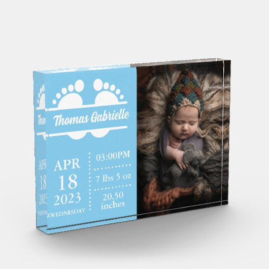 Bloc Photo Nouveau bébé garçon bleu natalité Statistiques Kee (Gauche)