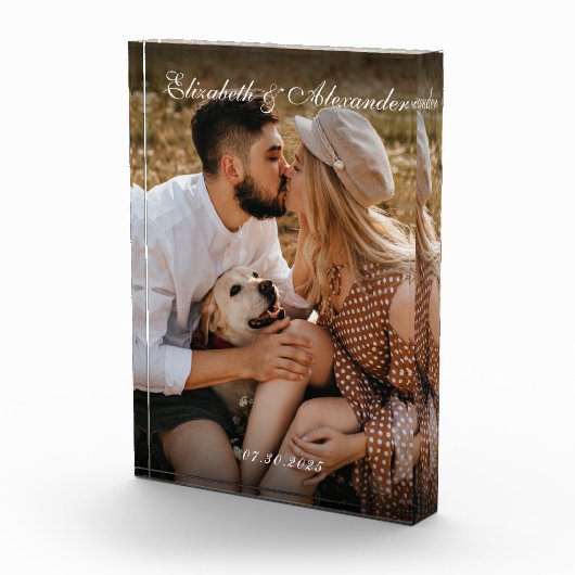 Bloc Photo Nouveau Fiançailles de garde-cadeau Couple engagé (Droite)
