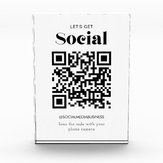 Bloc Photo Obtenons le code QR social les médias sociaux pers (Devant)