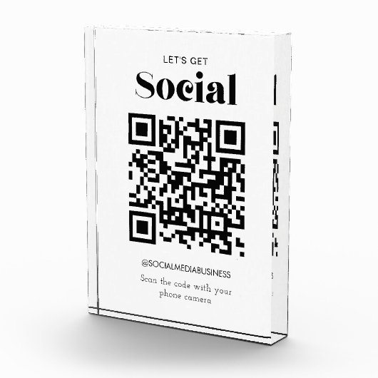 Bloc Photo Obtenons le code QR social les médias sociaux pers (Droite)