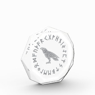 Bloc Photo Odin Corbeau Corneille Mythologie Viking runes run