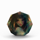 Bloc Photo Oeuvre d'Anime Girl entourée de Rainbow Light (Devant)