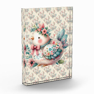 Bloc Photo Oiseau folklorique floral au charme Pastel Boho